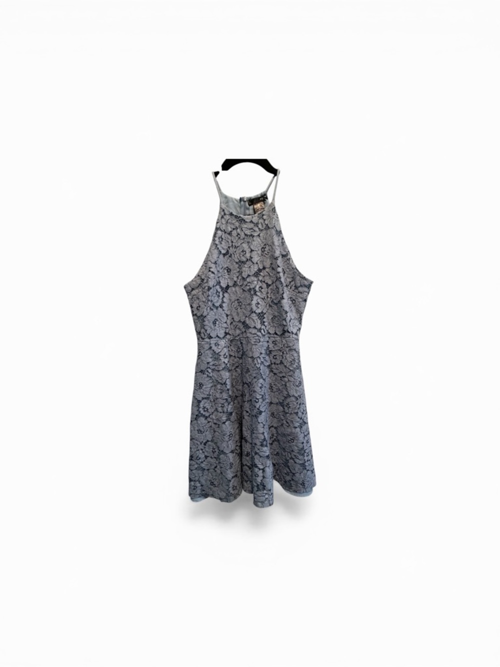 Aqua blue- Gray Lace mini Dress